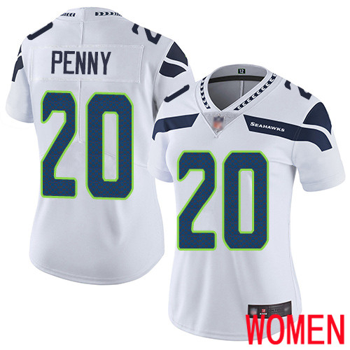 Seattle Seahawks Limited White Women Rashaad Penny Road Jersey NFL Football #20 Vapor Untouchable->seattle seahawks->NFL Jersey